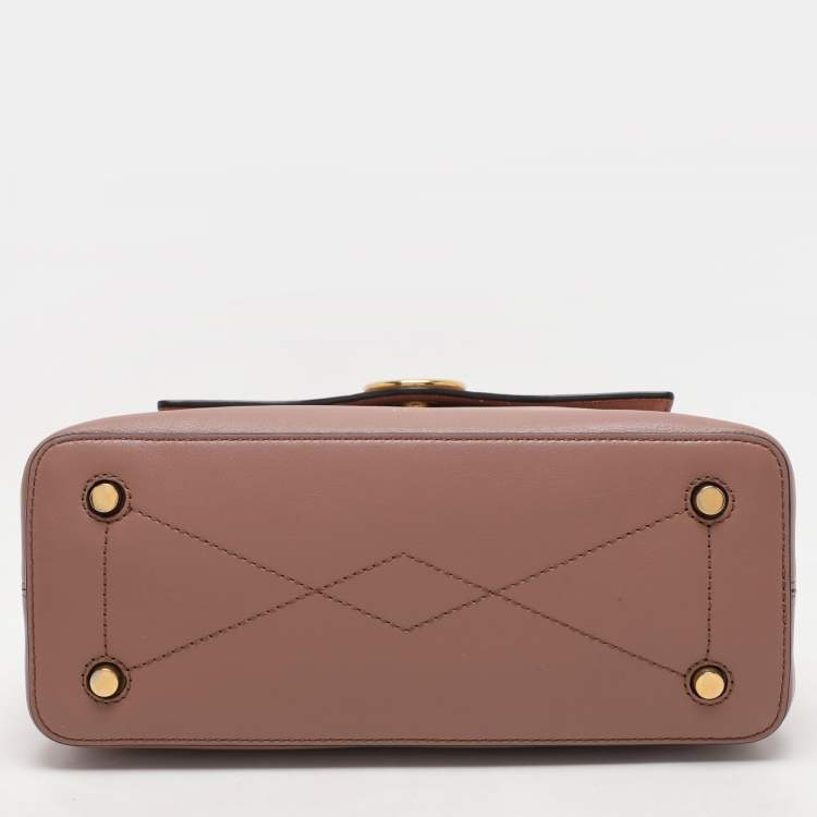 Pre Owned Mulberry Nude Pink Leather Mini Seaton Top Handle Bag