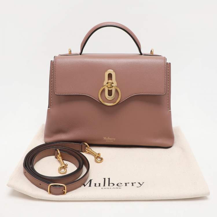 Pre Owned Mulberry Nude Pink Leather Mini Seaton Top Handle Bag