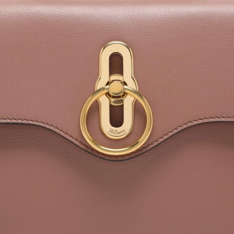 Pre Owned Mulberry Nude Pink Leather Mini Seaton Top Handle Bag
