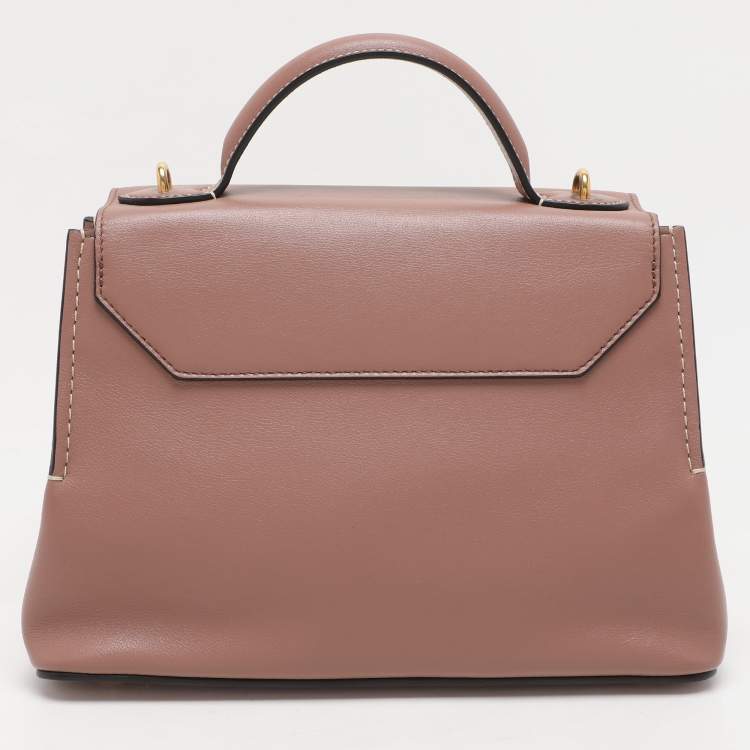 Pre Owned Mulberry Nude Pink Leather Mini Seaton Top Handle Bag