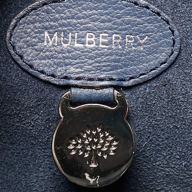 Pre Owned Mulberry Blue Leather Bayswater Satchel
