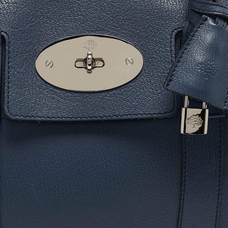 Pre Owned Mulberry Blue Leather Bayswater Satchel