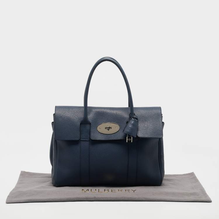 Pre Owned Mulberry Blue Leather Bayswater Satchel