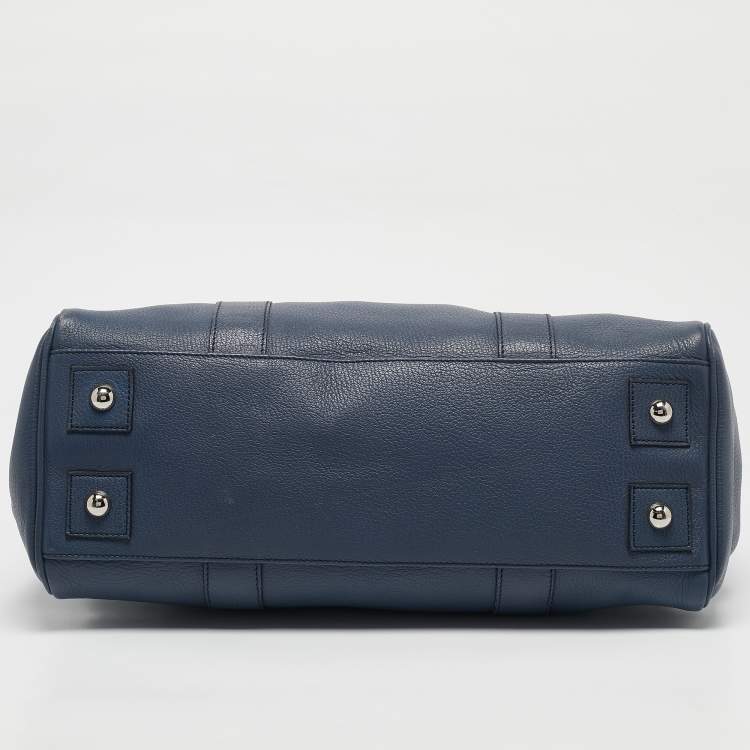 Pre Owned Mulberry Blue Leather Bayswater Satchel