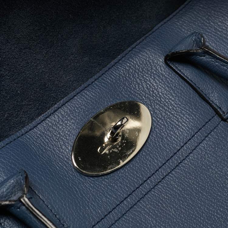 Pre Owned Mulberry Blue Leather Bayswater Satchel