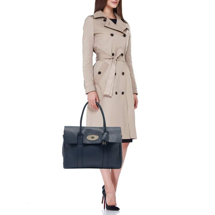 Pre Owned Mulberry Blue Leather Bayswater Satchel