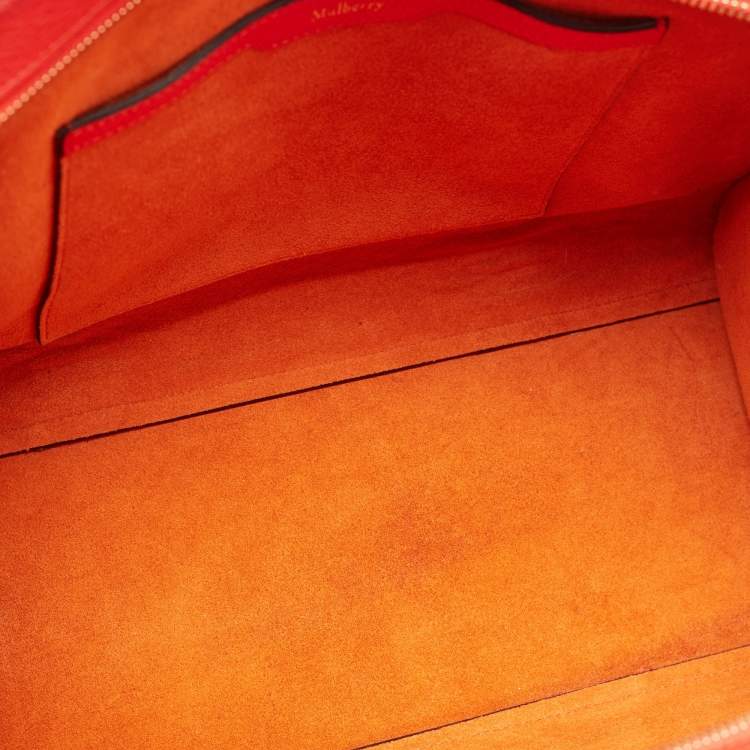 Pre Owned Mulberry Red Leather Zipped Bayswater Tote