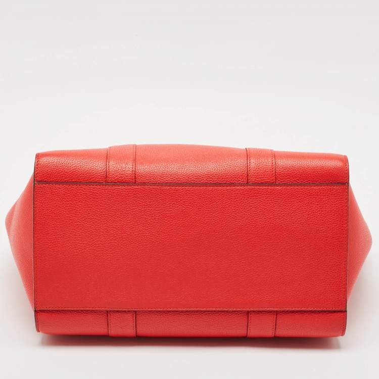 Pre Owned Mulberry Red Leather Zipped Bayswater Tote