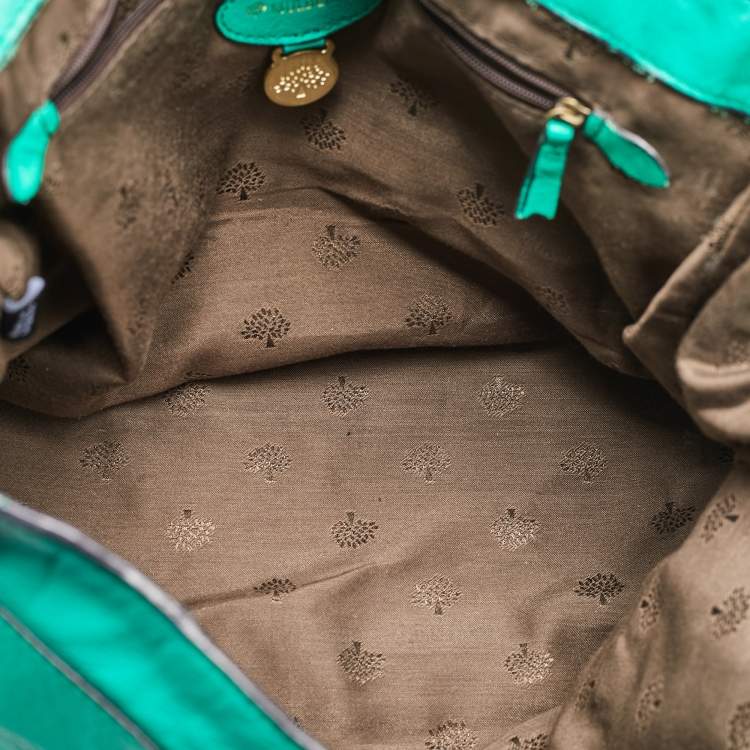 Pre Owned Mulberry Green Leather Alexa Flap Top Handle Bag