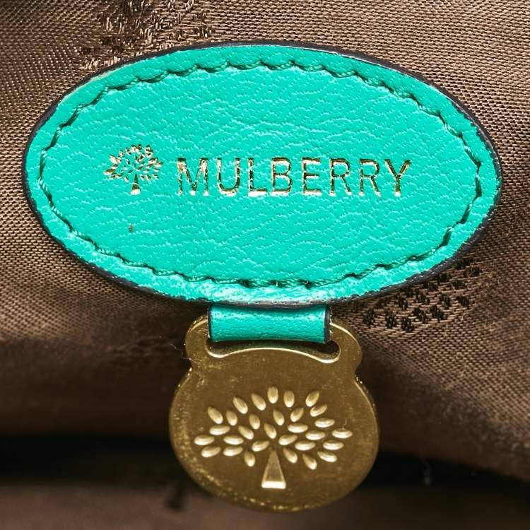 Pre Owned Mulberry Green Leather Alexa Flap Top Handle Bag