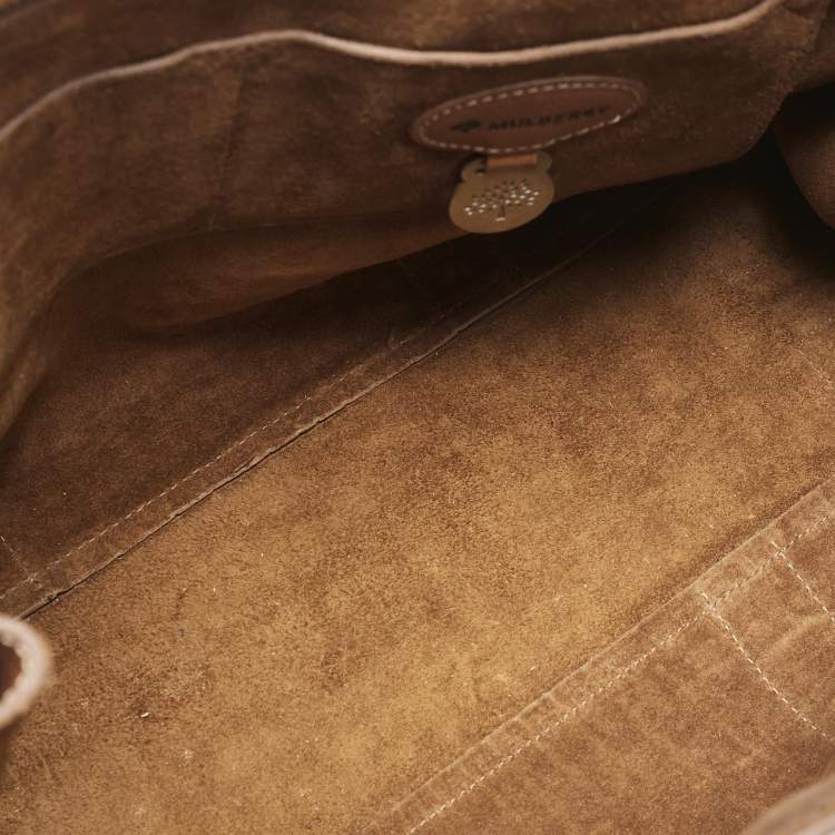 Pre Owned Mulberry Brown Croc Embossed Leather Bayswater Satchel