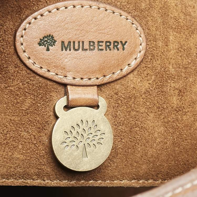 Pre Owned Mulberry Brown Croc Embossed Leather Bayswater Satchel