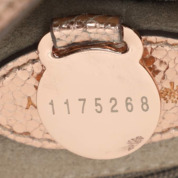 Pre Owned Mulberry Rose Gold Leather Small Lily Shoulder Bag
