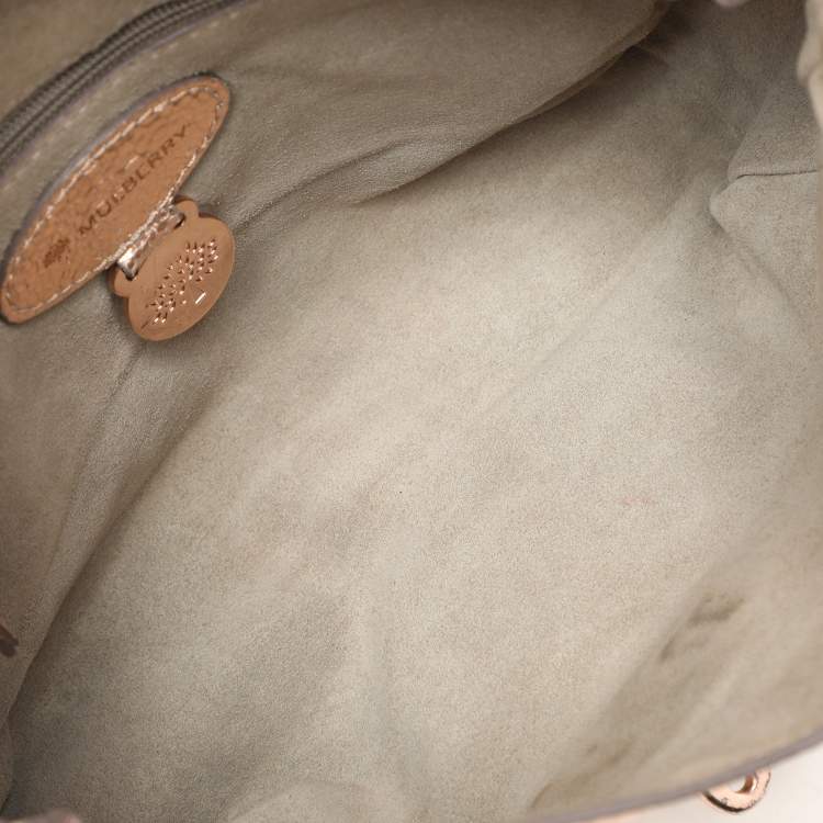 Pre Owned Mulberry Rose Gold Leather Small Lily Shoulder Bag