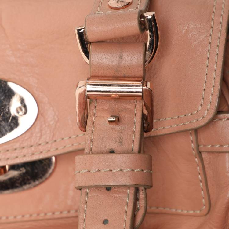 Pre Owned Mulberry Peach Leather Mini Alexa Crossbody Bag