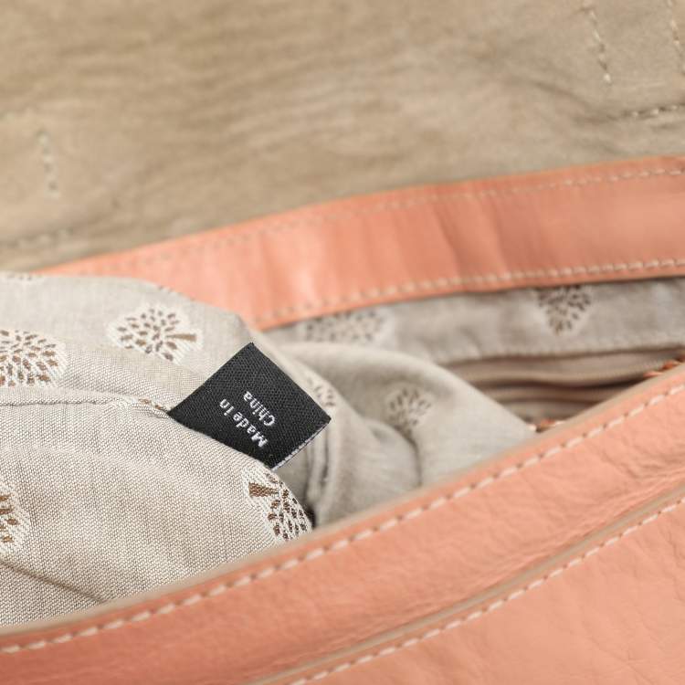 Pre Owned Mulberry Peach Leather Mini Alexa Crossbody Bag
