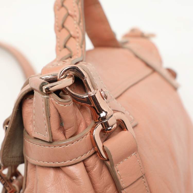 Pre Owned Mulberry Peach Leather Mini Alexa Crossbody Bag