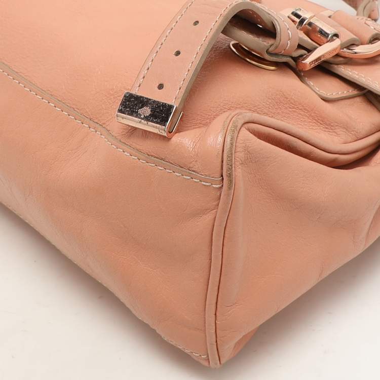 Pre Owned Mulberry Peach Leather Mini Alexa Crossbody Bag