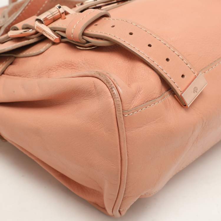Pre Owned Mulberry Peach Leather Mini Alexa Crossbody Bag