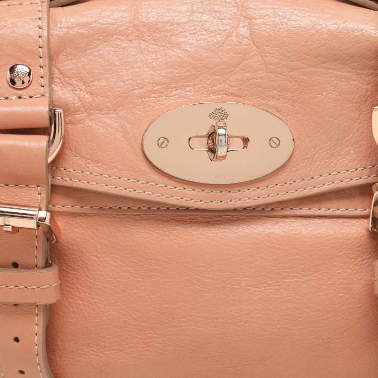 Pre Owned Mulberry Peach Leather Mini Alexa Crossbody Bag