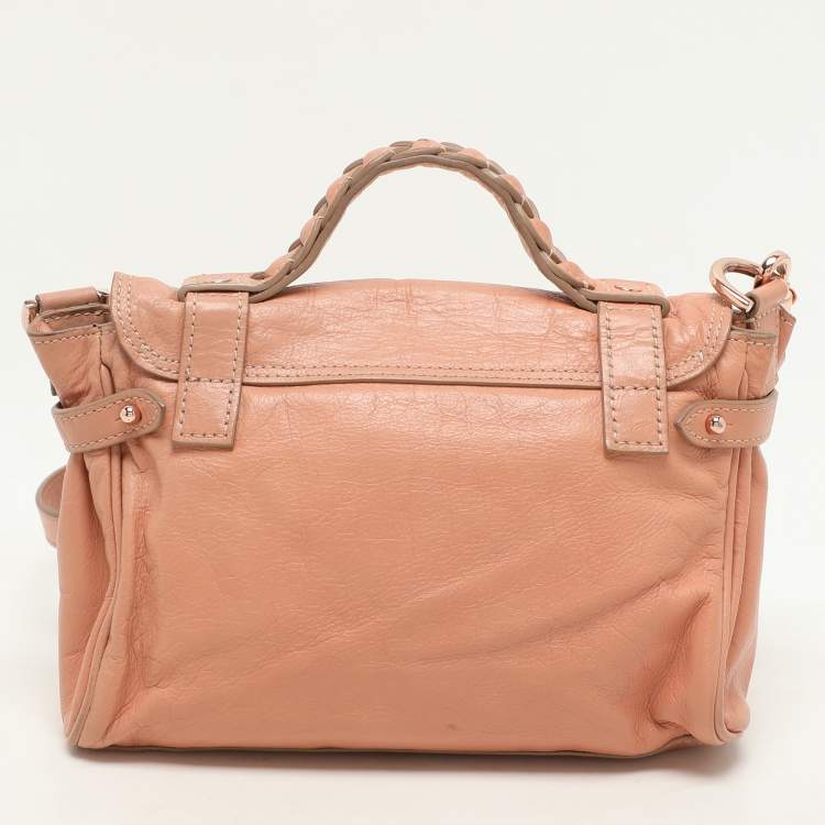 Pre Owned Mulberry Peach Leather Mini Alexa Crossbody Bag