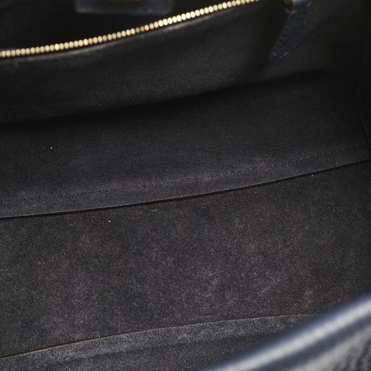 Pre Owned Mulberry Navy Blue Leather Small Iris Top Handle Bag
