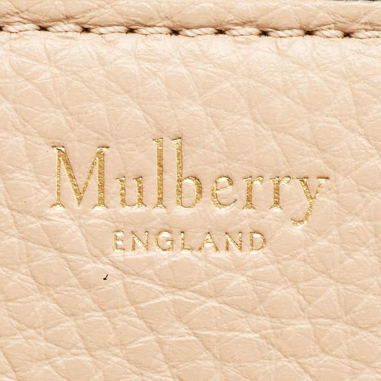 Pre Owned Mulberry Beige Leather Small Zipped Bayswater Tote