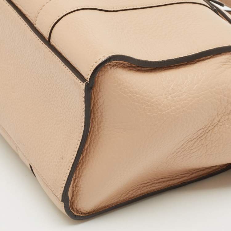 Pre Owned Mulberry Beige Leather Small Zipped Bayswater Tote