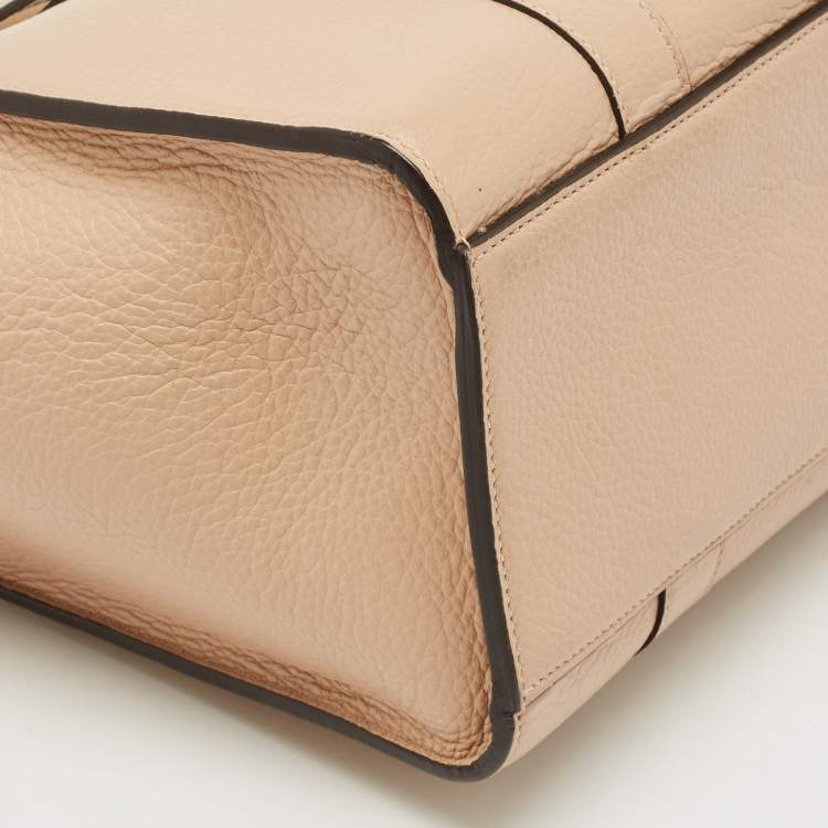 Pre Owned Mulberry Beige Leather Small Zipped Bayswater Tote