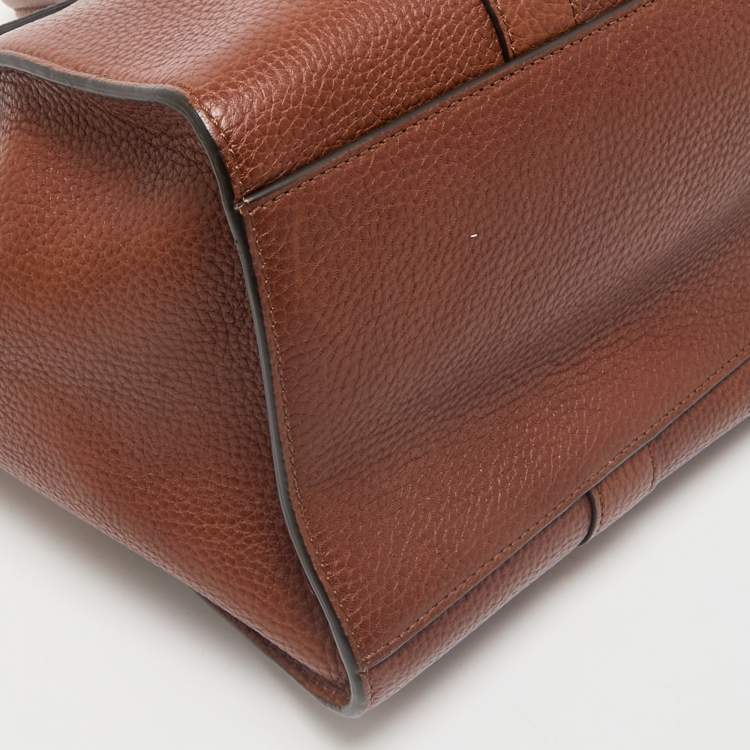 Pre Owned Mulberry Oak Brown Leather Medium Bayswater Satchel