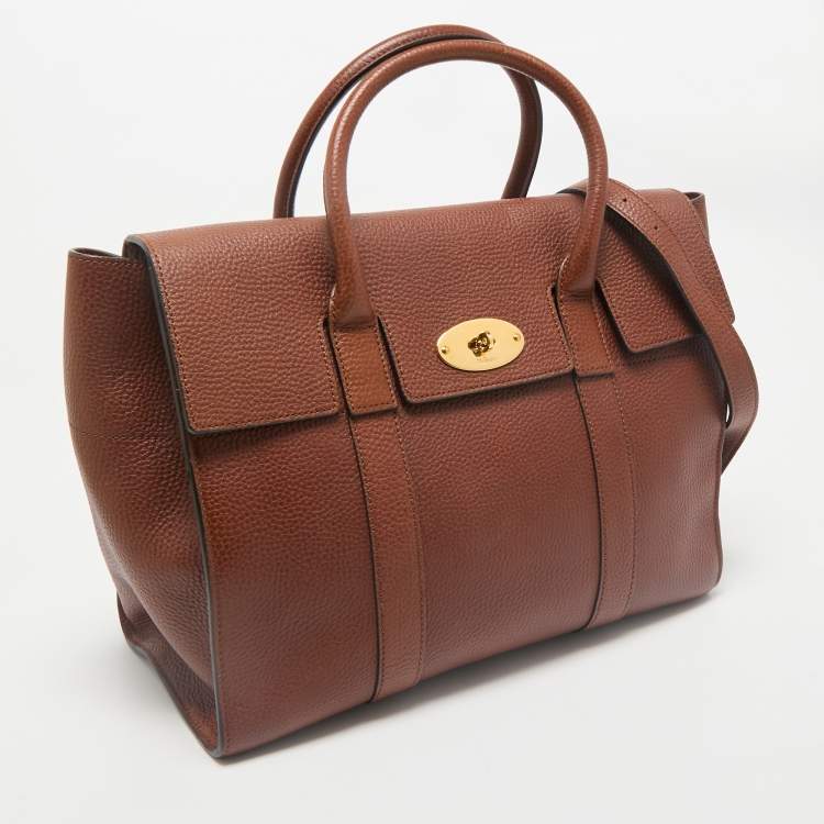 Pre Owned Mulberry Oak Brown Leather Medium Bayswater Satchel