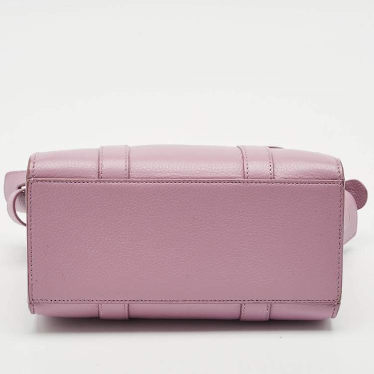 Pre Owned Mulberry Lavender Leather Mini Zipped Bayswater Tote