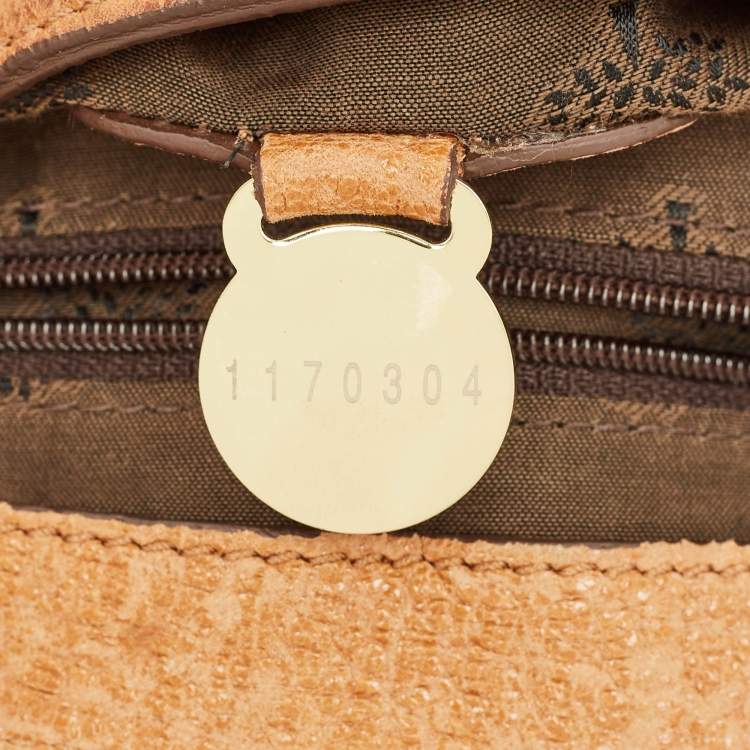 Pre Owned Mulberry Brown Textured Leather Edie Top Handle Bag