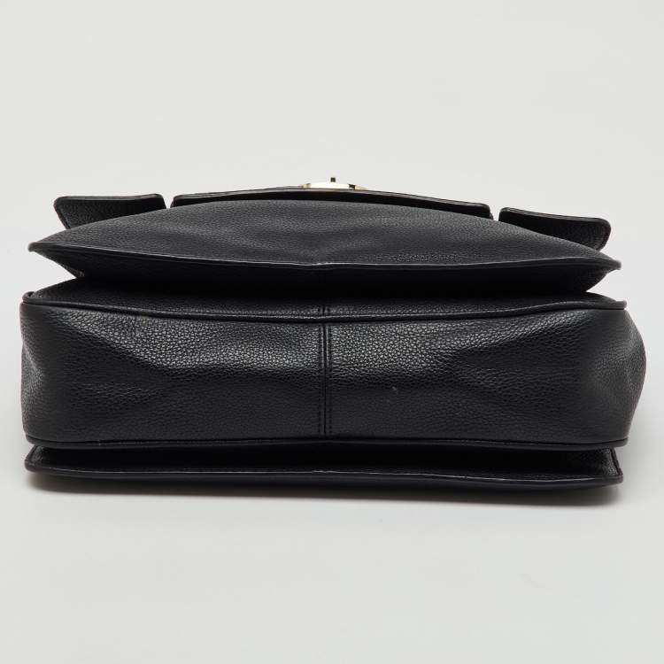 Pre Owned Mulberry Black Leather Medium Belted Bayswater Top Handle Bag