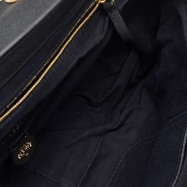 Pre Owned Mulberry Black Leather Medium Belted Bayswater Top Handle Bag