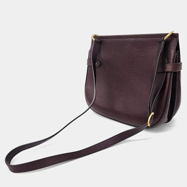 Pre Owned Mulberry Burgundy Leather Amberley Satchel Bag