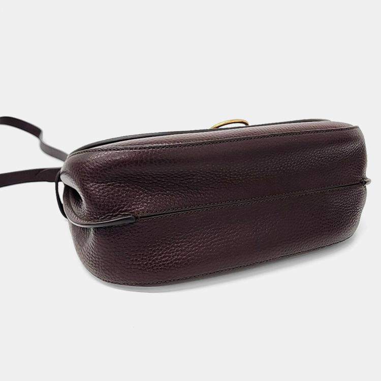Pre Owned Mulberry Burgundy Leather Amberley Satchel Bag