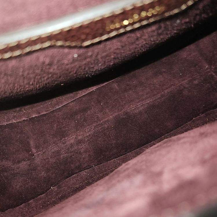Pre Owned Mulberry Burgundy Leather Amberley Satchel Bag