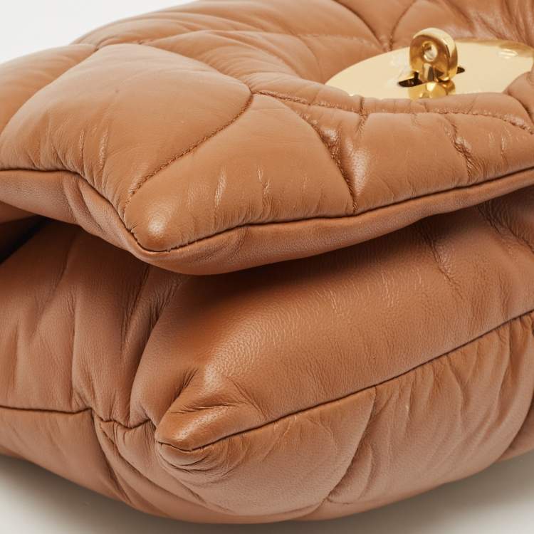 Pre Owned Mulberry Brown Quilted Pillow Leather Little Softie Shoulder Bag