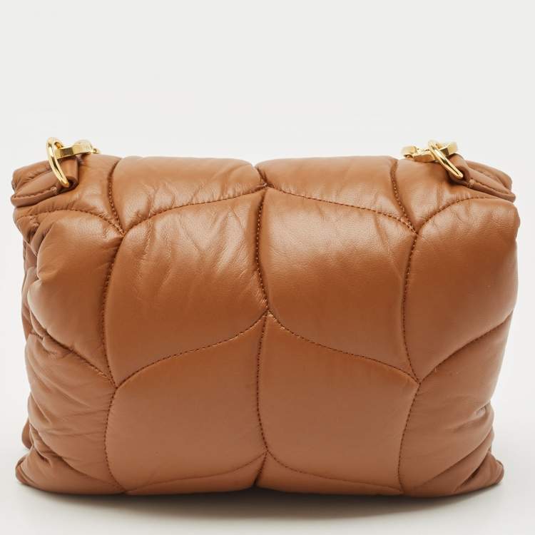 Pre Owned Mulberry Brown Quilted Pillow Leather Little Softie Shoulder Bag
