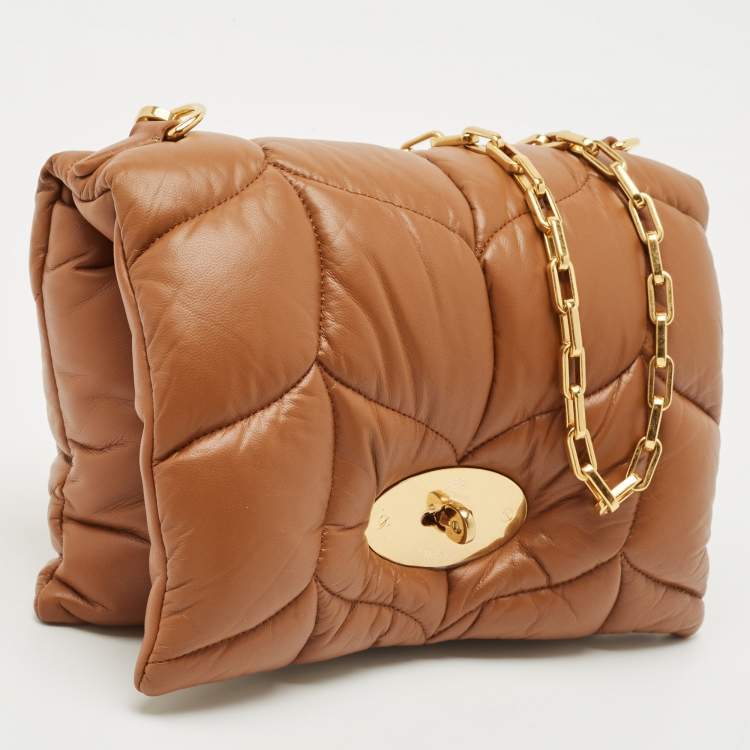 Pre Owned Mulberry Brown Quilted Pillow Leather Little Softie Shoulder Bag