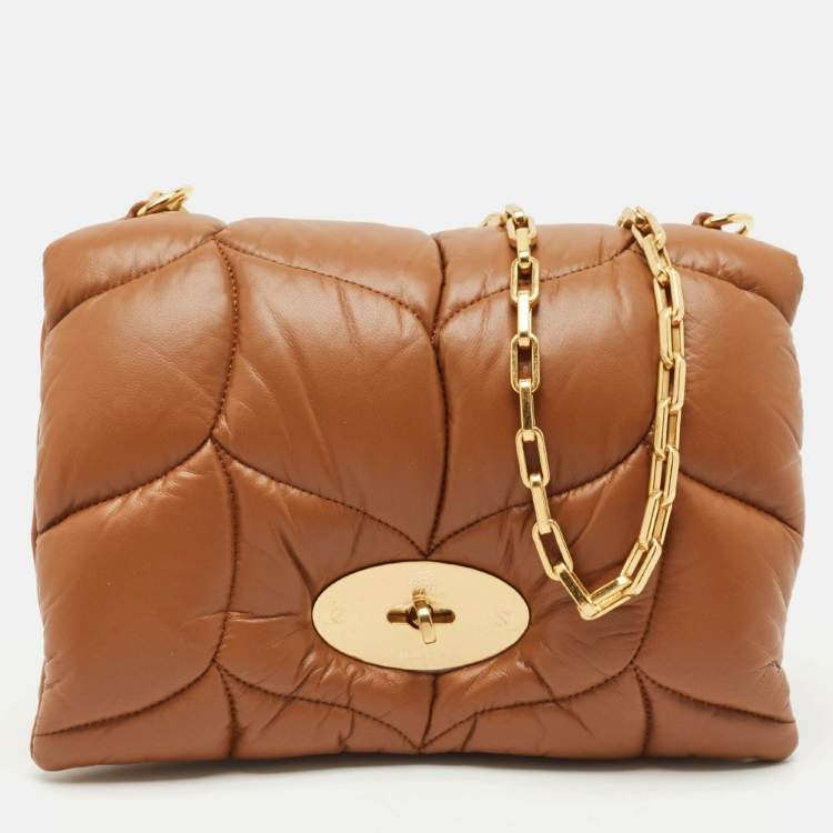 Pre Owned Mulberry Brown Quilted Pillow Leather Little Softie Shoulder Bag