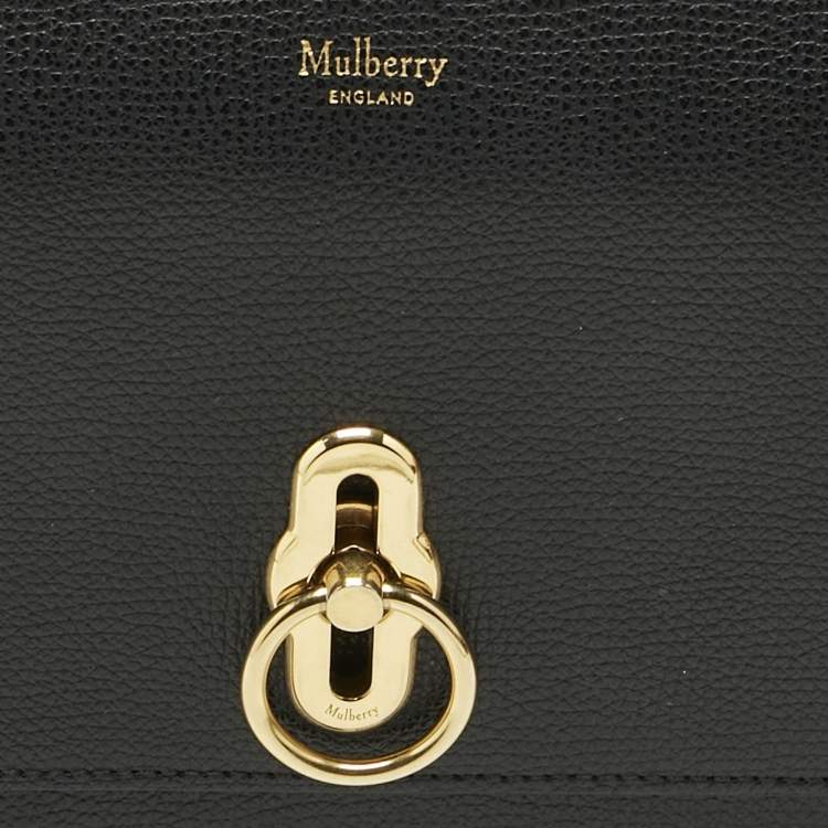 Pre Owned Mulberry Black Leather Amberley Chain Clutch