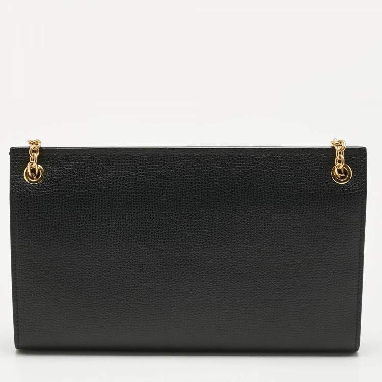 Pre Owned Mulberry Black Leather Amberley Chain Clutch