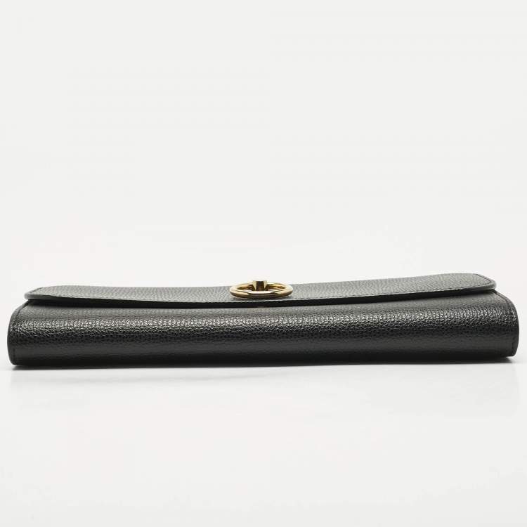 Pre Owned Mulberry Black Leather Amberley Chain Clutch