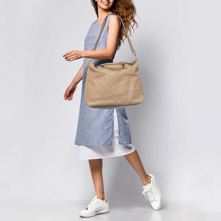 Pre Owned Mulberry Beige Alice Zip Tote