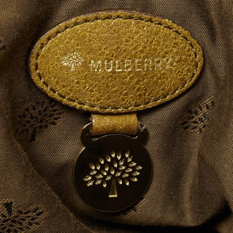 Pre Owned Mulberry Olive Green Textured Leather Oversized Alexa Satchel
