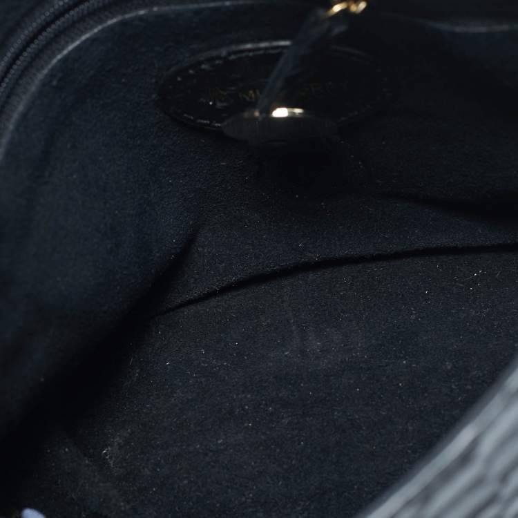 Pre Owned Mulberry Black Python Embossed Leather Lily Chain Shoulder Bag