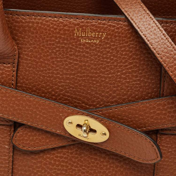Pre Owned Mulberry Blue Leather Small Zipped Bayswater Tote