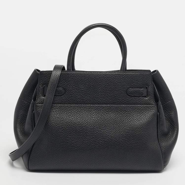 Pre Owned Mulberry Black Leather Belted Bayswater Tote